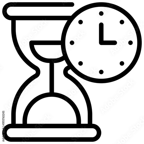clock sand watch time simple line icon
