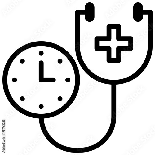doctor hospital healthy health time simple line icon