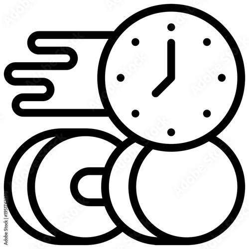 dumbbell exercise gym body weight muscle time simple line icon