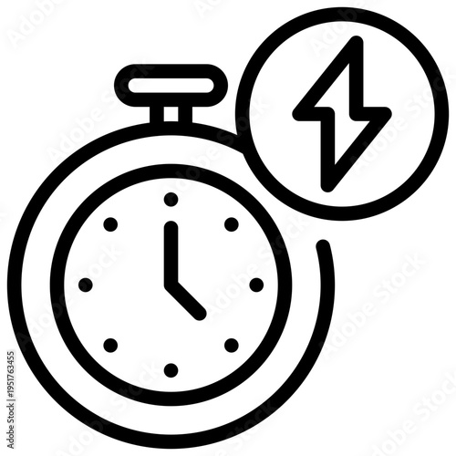 stop watch speed fast service time simple line icon