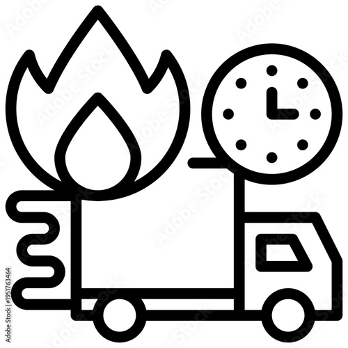 truck transport delivery fast speed simple line icon