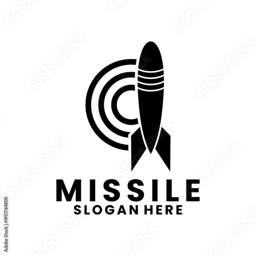 Missile Target Goal Logo Icon Vector. Missile modern attack logo Illustration Design