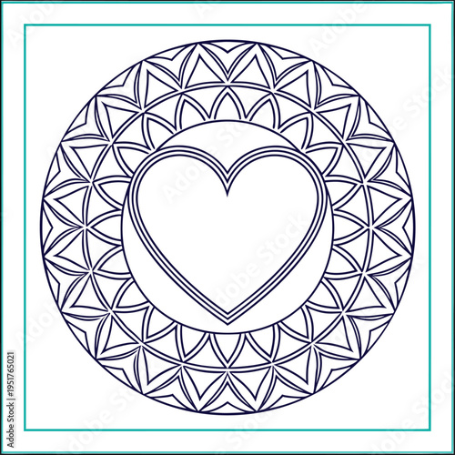 Heart in a geometric flower of life pattern geometric pattern sacred geometry mandala
