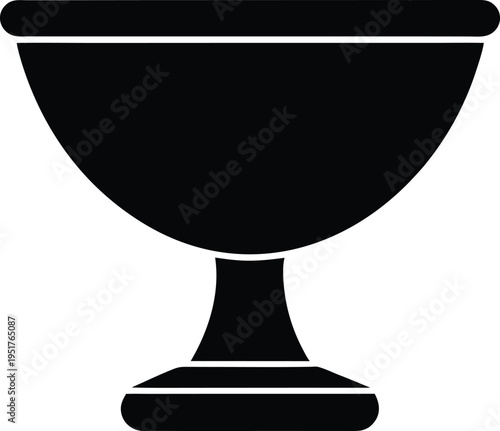 ceremonial bowl silhouette vector art illustration, black and white design