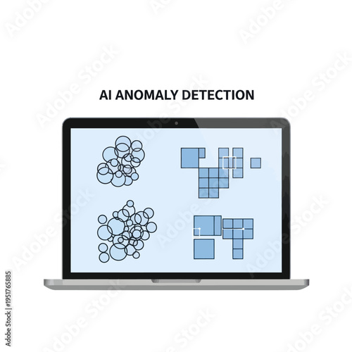 AI Anomaly Detection Visualized on Laptop Screen.