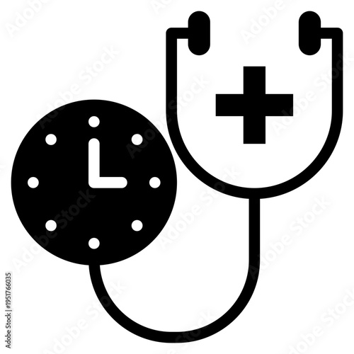 doctor hospital healthy health time solid glyph icon