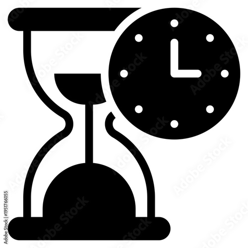 clock sand watch time solid glyph icon
