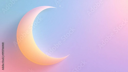 Crescent Moon in Pastel Sky.