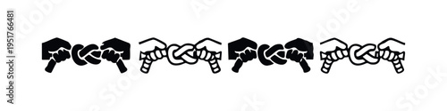 Hand holding wrench icon set. Symbol for repair, maintenance, or construction work.