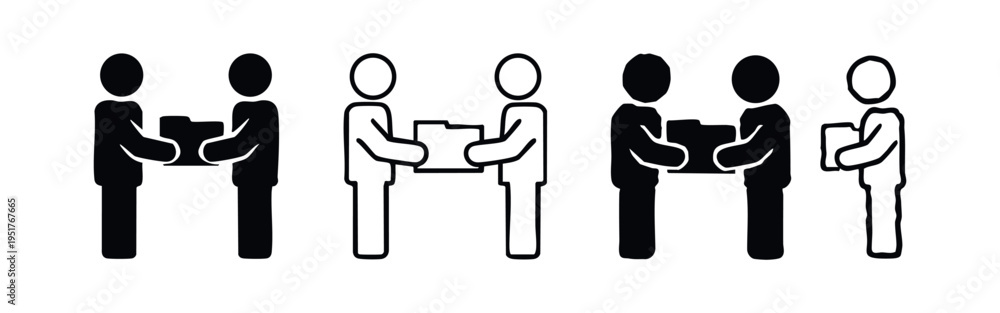 Εκτύπωση καμβά Document transfer and handover icons