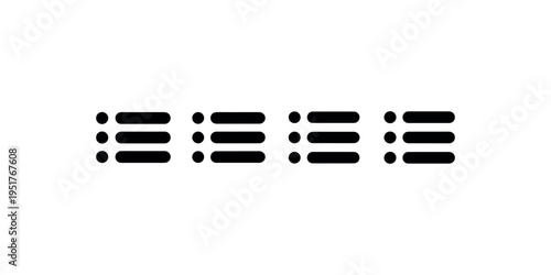 Collection of four identical hamburger menu icons, representing navigation options or list symbols.