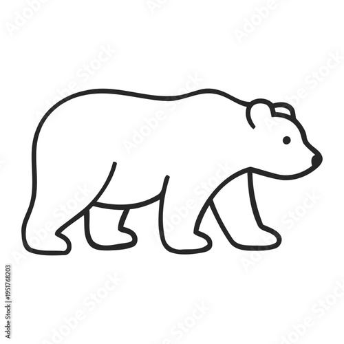 Bear line art icon minimalist grizzly silhouette for nature conservation and forest wildlife protection vector clip art