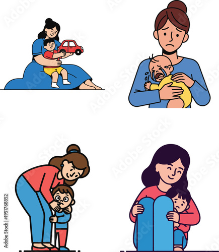 Parents playing with happy children, showing love, care, and family bonding moments