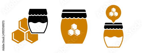 honey jar icon vector illustration. honey jar icon in flat style.