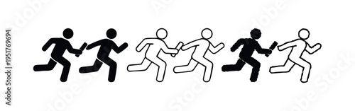 Running People Icon Set
