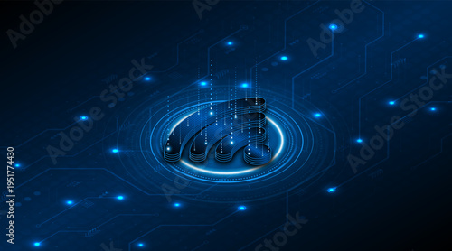 Abstract wifi symbol. Concept of communication technology, internet signal or wireless connection.