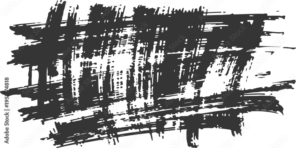 Obraz premium Abstract grunge background vector featuring black ink splashes and a dirty paint brush stroke texture with a vintage paper border design illustration element