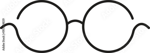 Pair of round eyeglasses icon representing vision and reading glasses accessory