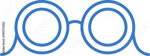 Round eyeglasses icon in blue representing vision and reading glasses accessory