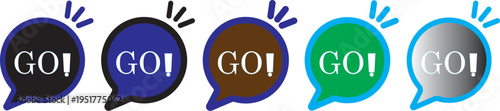 Go speech bubble vector icons