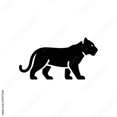 Black panther silhouette, a symbol or icon