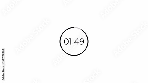 120 to 0 seconds,  2 minute countdown timer with alpha channel , Two minutes circle countdown video. 