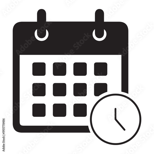 Calendar silhouette vector flat illustration design on a white background