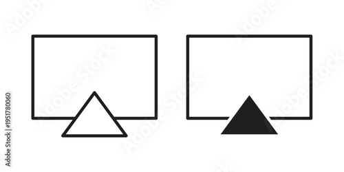 Airplay icon linear vector outline, symbol logo design style