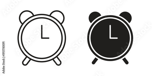 Alarm plus icon linear vector outline, symbol logo design style