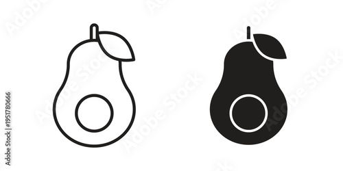 Avocado icon linear vector outline, symbol logo design style