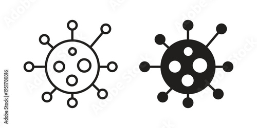 Bacteria icon linear vector outline, symbol logo design style