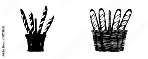Baguettes in a Wicker Basket