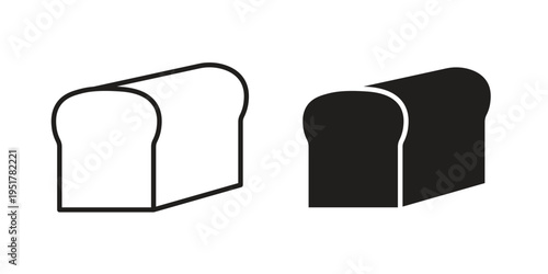 Bread loaf icon linear vector outline, symbol logo design style