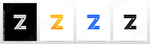Parallel Geometric Rectangles Square Alphabet Initial Letter Logo Design Z