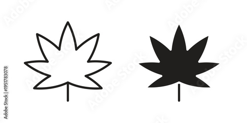 Cannabis icon linear vector outline, symbol logo design style