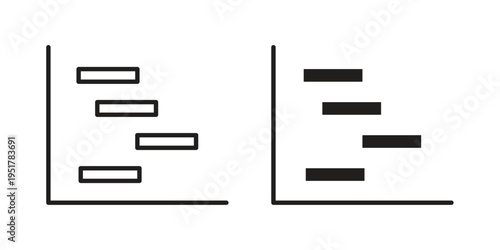 Chart gantt icon linear vector outline, symbol logo design style