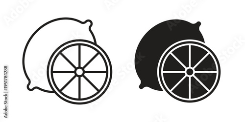 Citrus icon linear vector outline, symbol logo design style