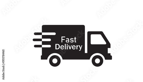 Delivery truck fast shipping symbol