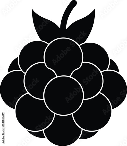 Cloudberry silhouette vector art illustration