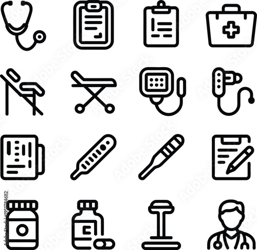 Black medical  stethoscope clipboard