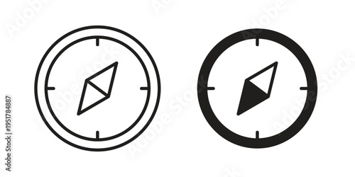 Compass icon linear vector outline, symbol logo design style