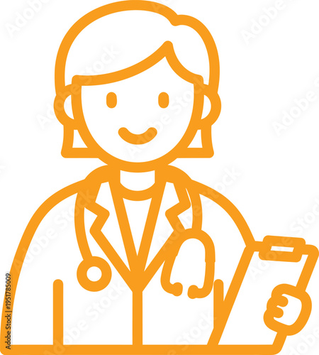 Smiling female doctor or nurse with stethoscope and clipboard