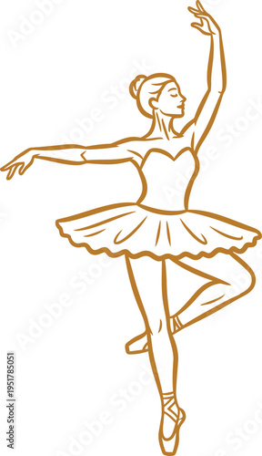 Ballerina in a graceful pose dancing en pointe