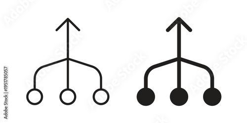 Consolidation icon linear vector outline, symbol logo design style