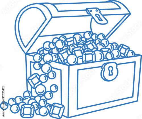 A treasure chest overflowing with gold coins and jewels