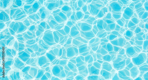 Abstract blue water surface with clear ripples and light reflections resembling a calm swimming pool or ocean texture