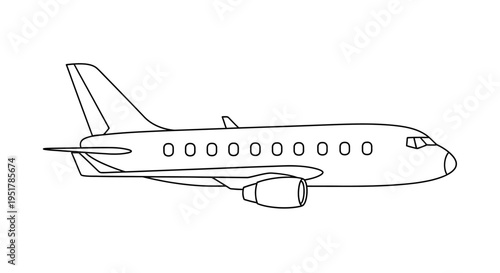 Airplane side view illustration