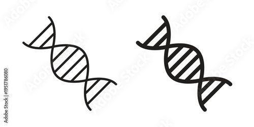 DNA icon linear vector outline, symbol logo design style