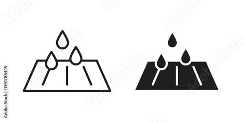 Drain or Drainage icon linear vector outline, symbol logo design style