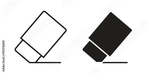 Eraser icon linear vector outline, symbol logo design style